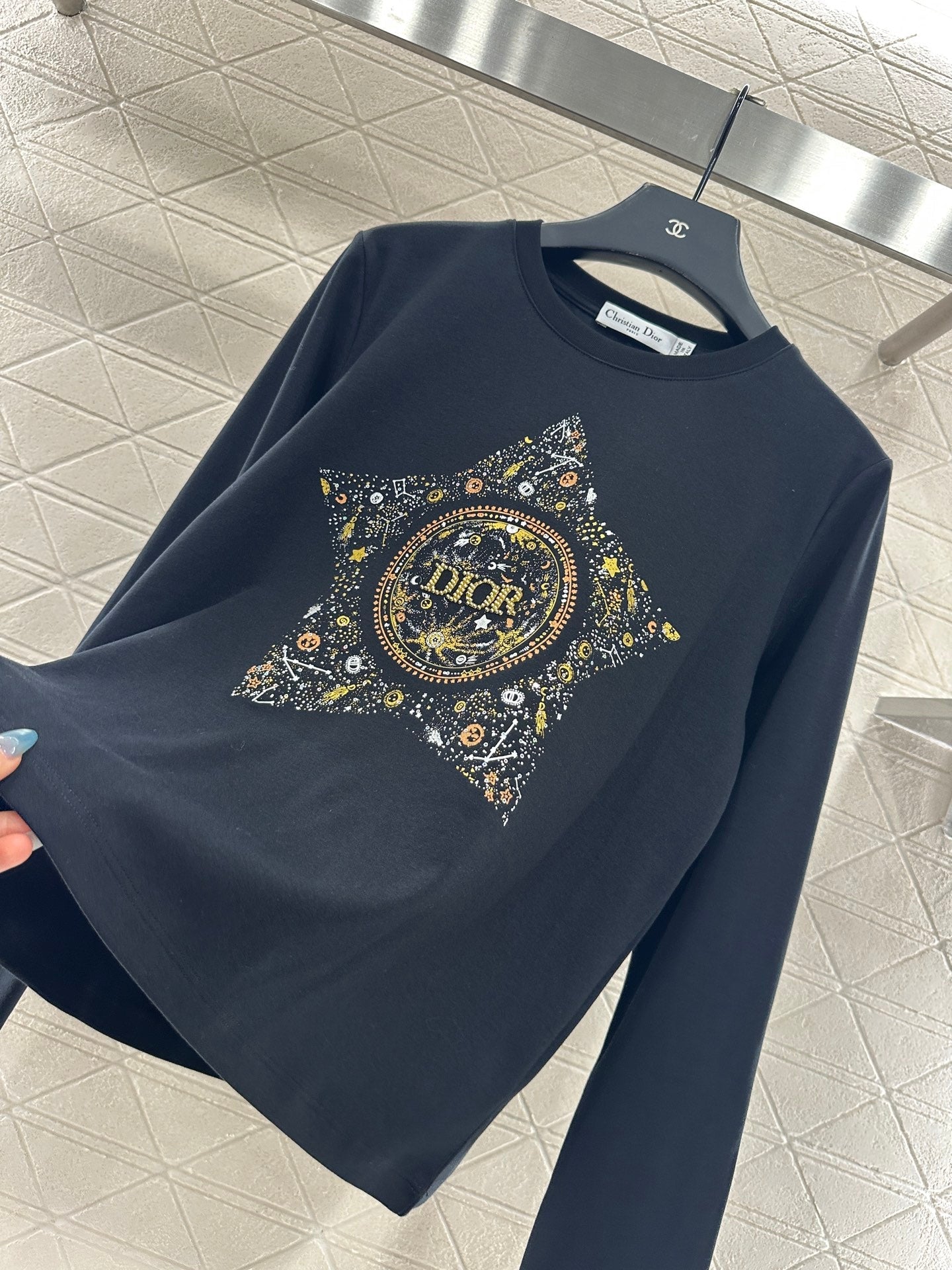 25fw Five pointed star nail bead rhinestone top