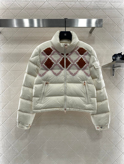 25fw Lingge embroidered spliced down jacket