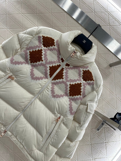 25fw Lingge embroidered spliced down jacket