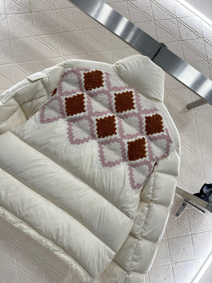 25fw Lingge embroidered spliced down jacket