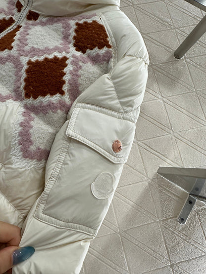 25fw Lingge embroidered spliced down jacket