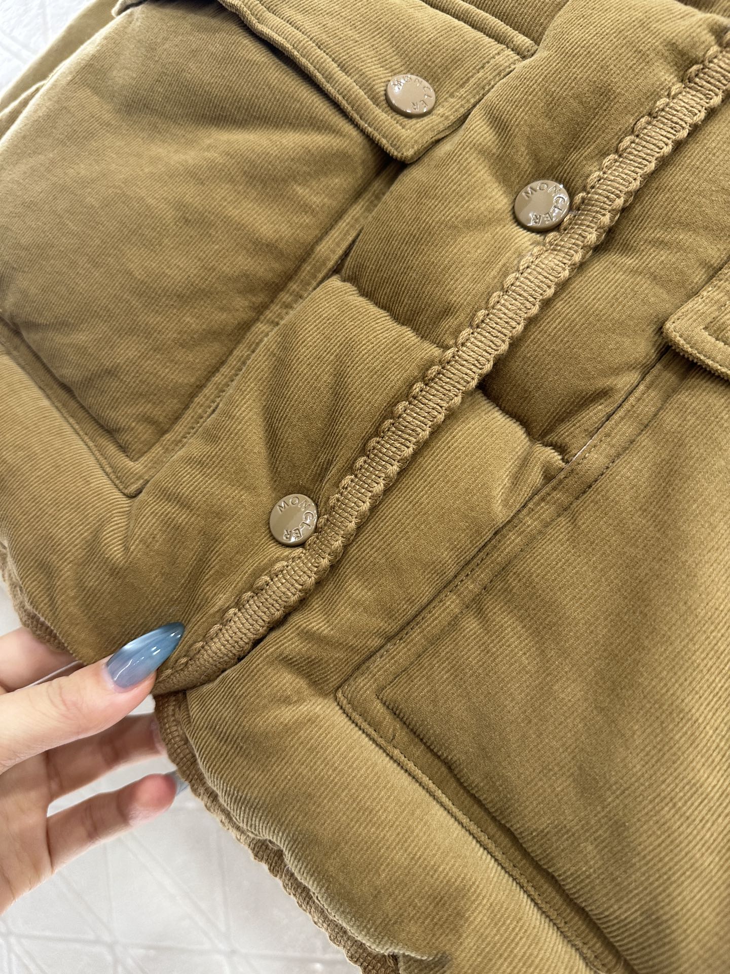 25fw Rectangular embossed stand up collar down jacket