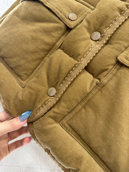 25fw Rectangular embossed stand up collar down jacket