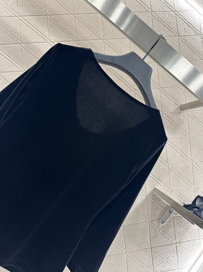 25fw Peach heart collar bow mid sleeve top