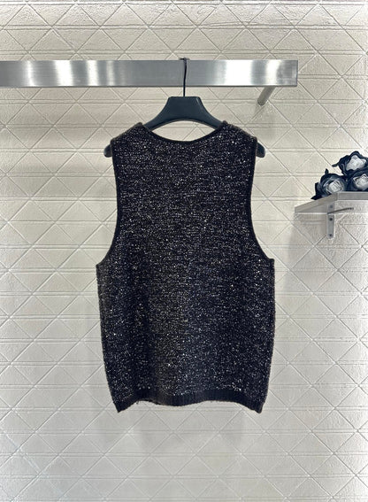 25fw Silver knit vest