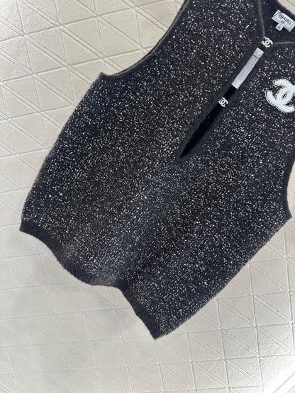 25fw Silver knit vest