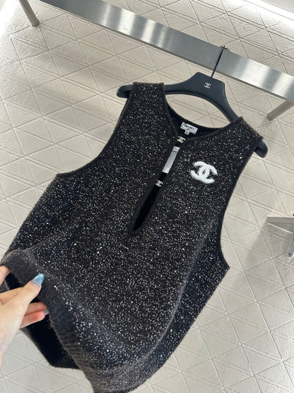 25fw Silver knit vest