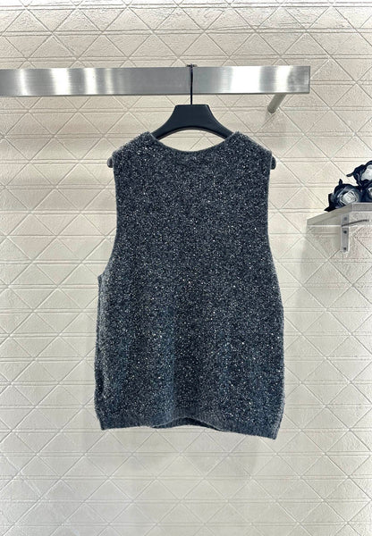 25fw Silver knit vest