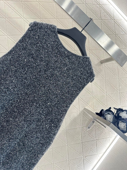 25fw Silver knit vest