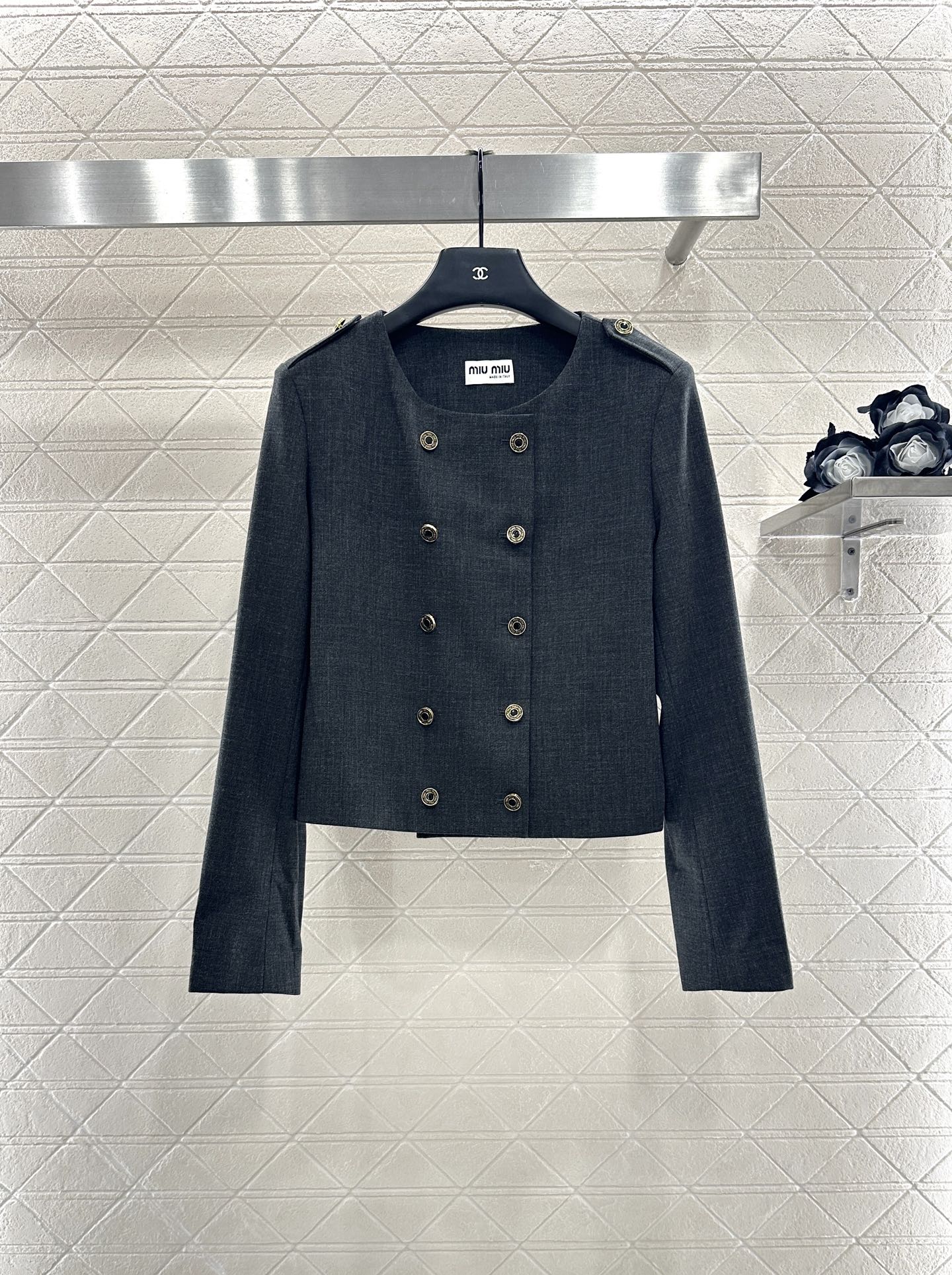 25fw Round neck double breasted suit and pants set