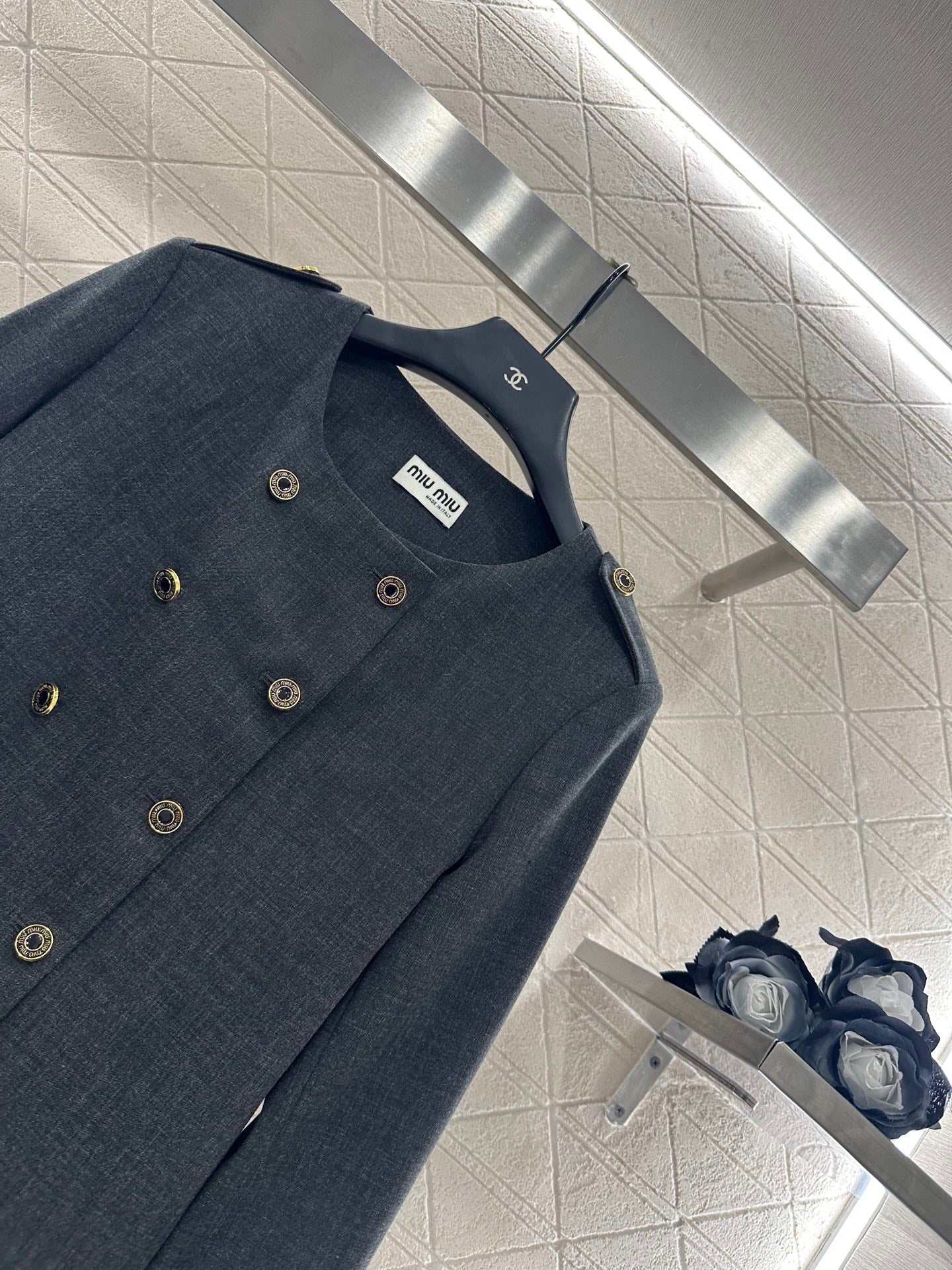 25fw Round neck double breasted suit and pants set