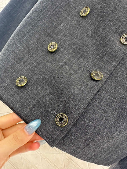 25fw Round neck double breasted suit and pants set