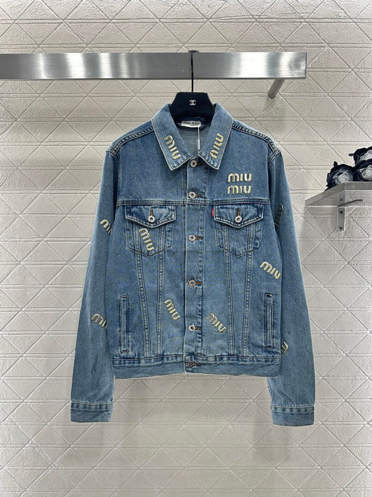 25fw Tailored logo denim jacket