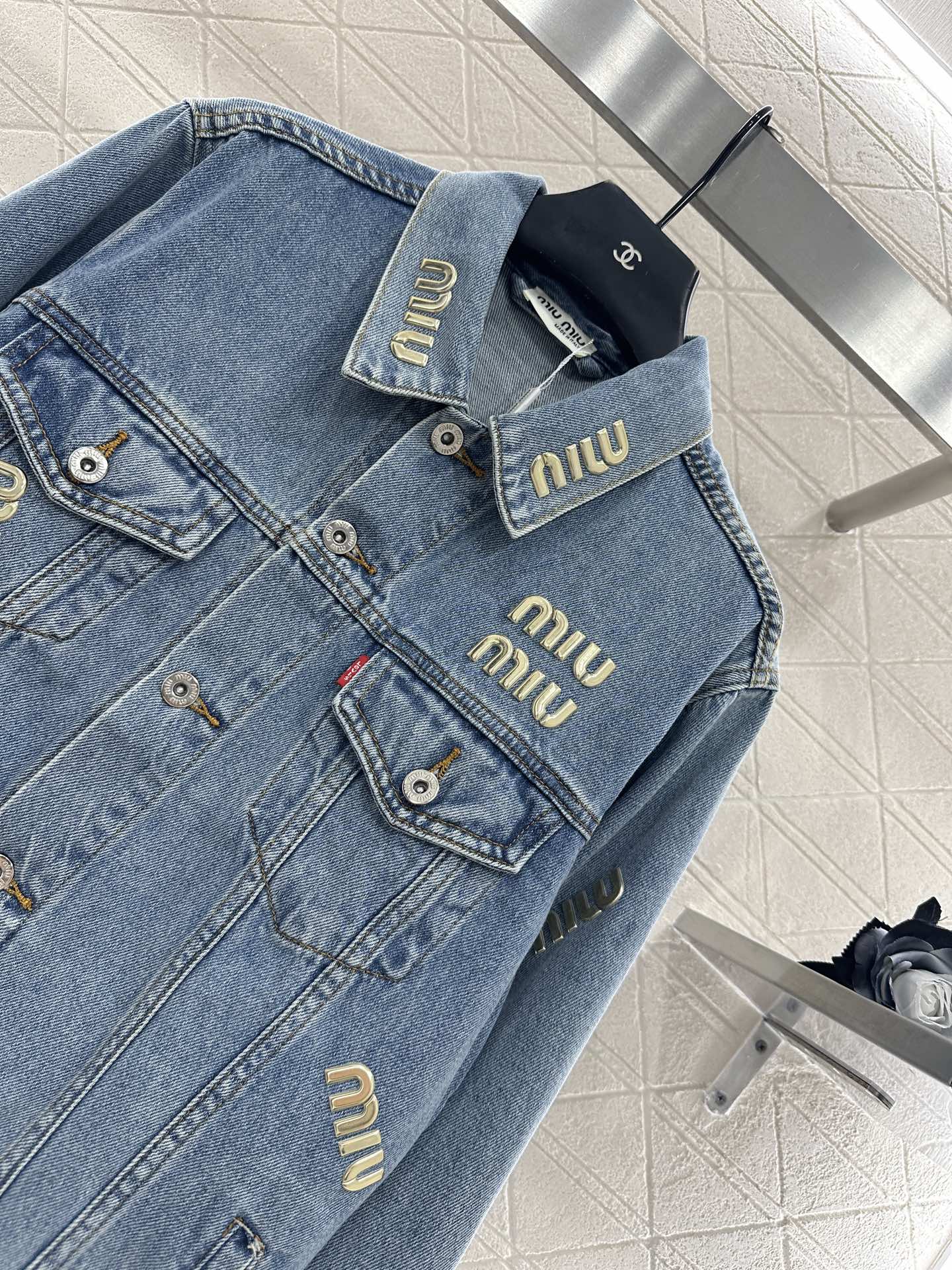 25fw Tailored logo denim jacket