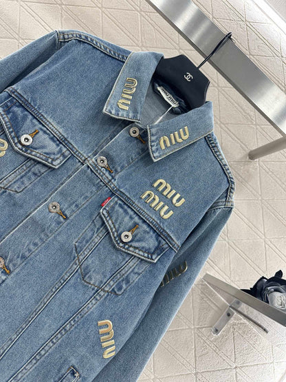 25fw Tailored logo denim jacket