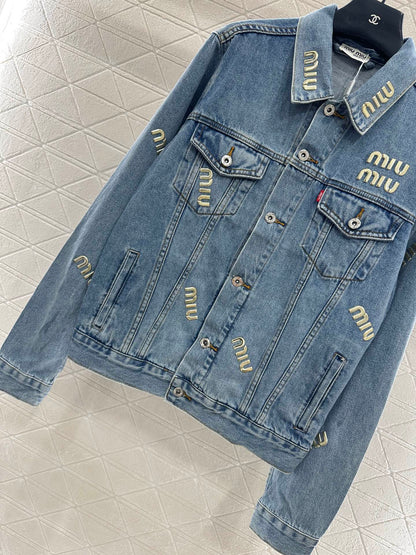 25fw Tailored logo denim jacket