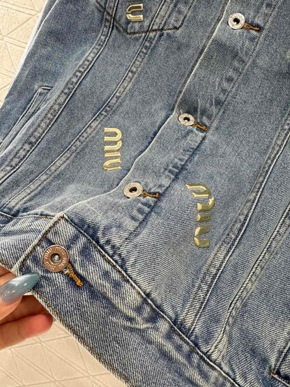 25fw Tailored logo denim jacket