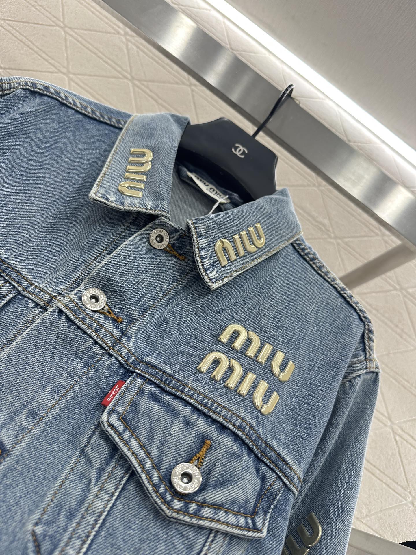 25fw Tailored logo denim jacket