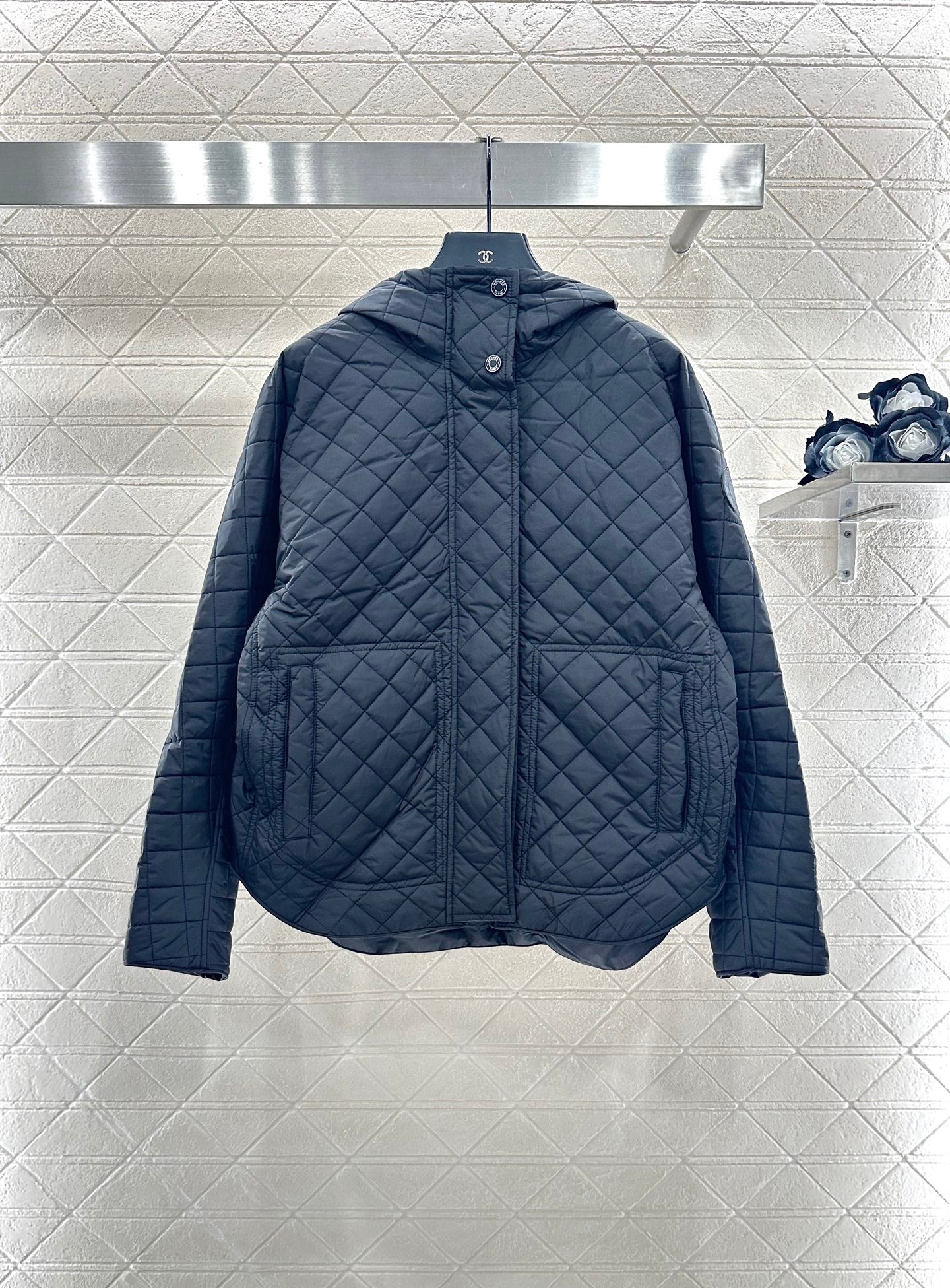 25fw Lingge hooded down cotton jacket