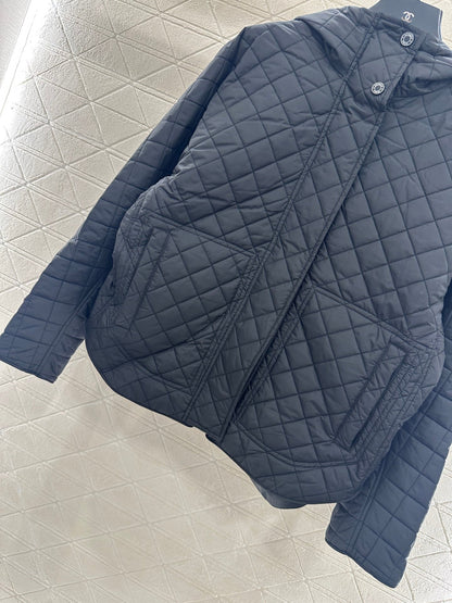 25fw Lingge hooded down cotton jacket