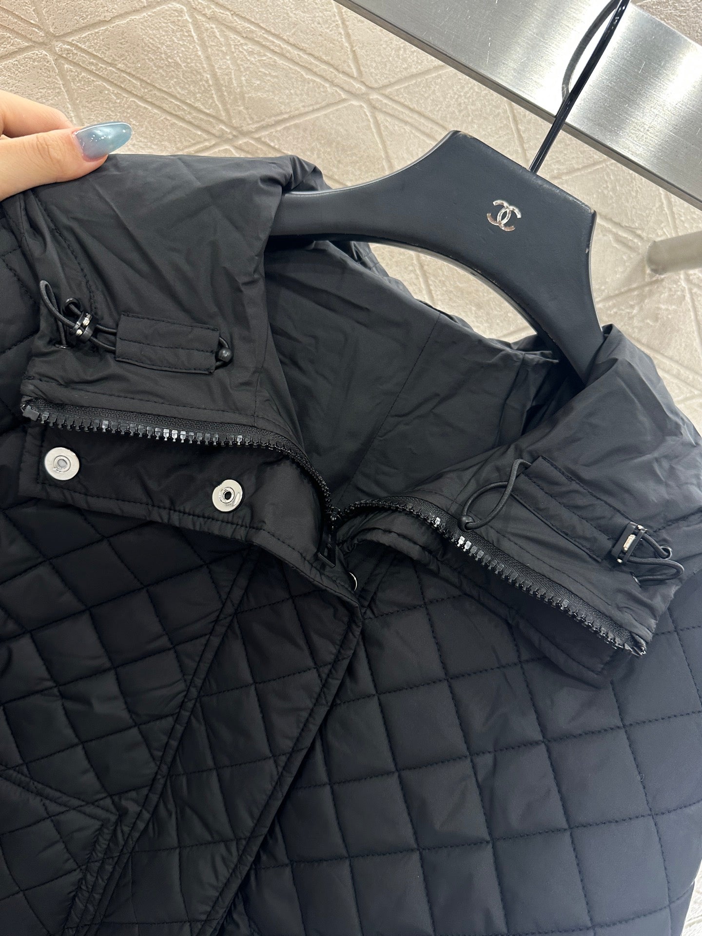 25fw Lingge hooded down cotton jacket