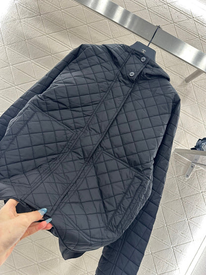 25fw Lingge hooded down cotton jacket