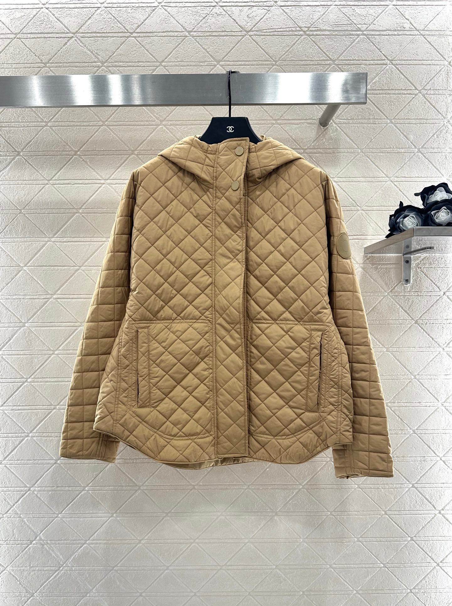 25fw Lingge hooded down cotton jacket