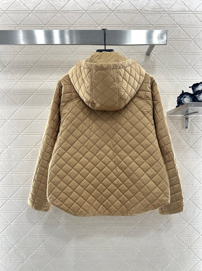25fw Lingge hooded down cotton jacket