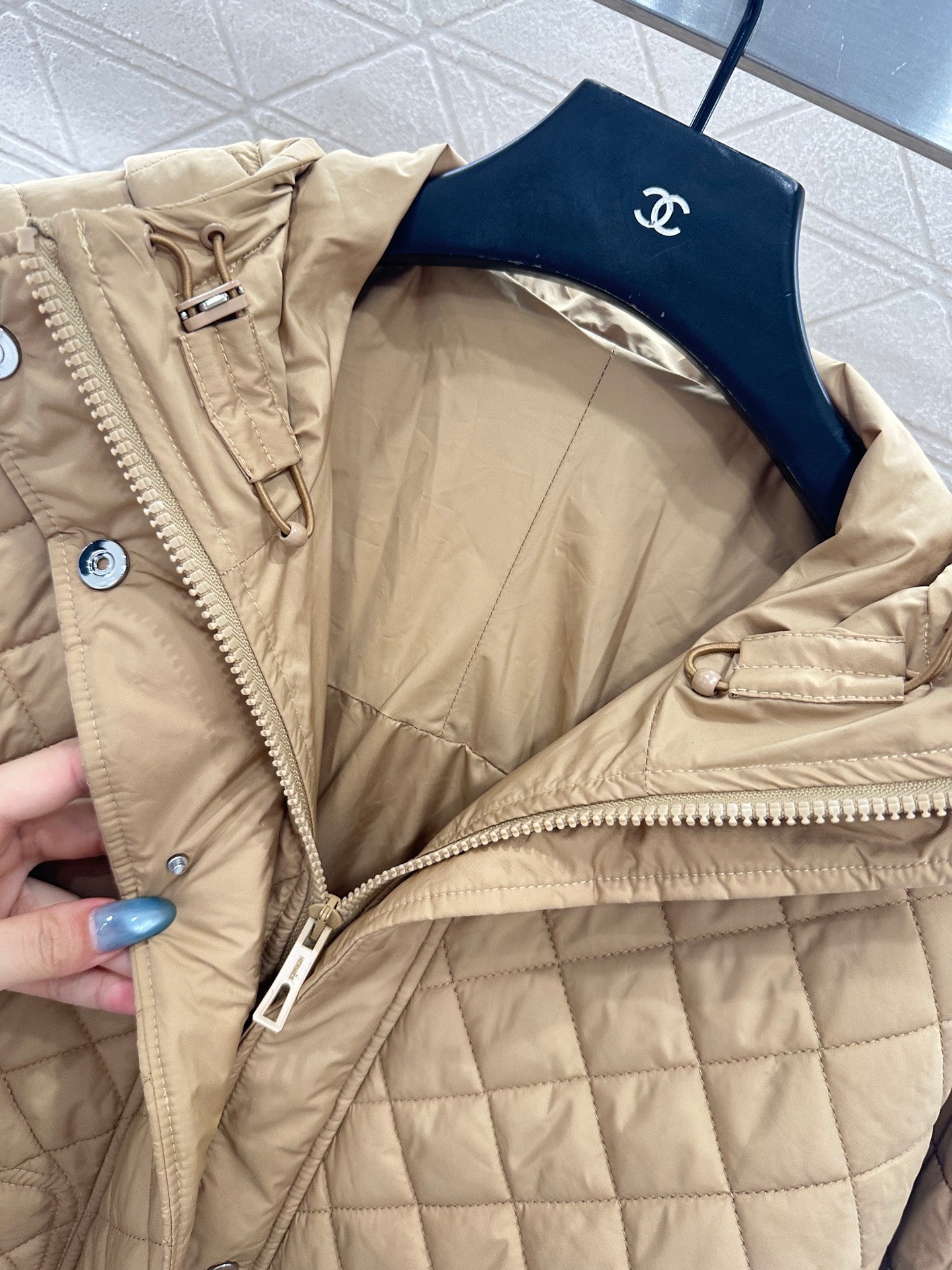 25fw Lingge hooded down cotton jacket