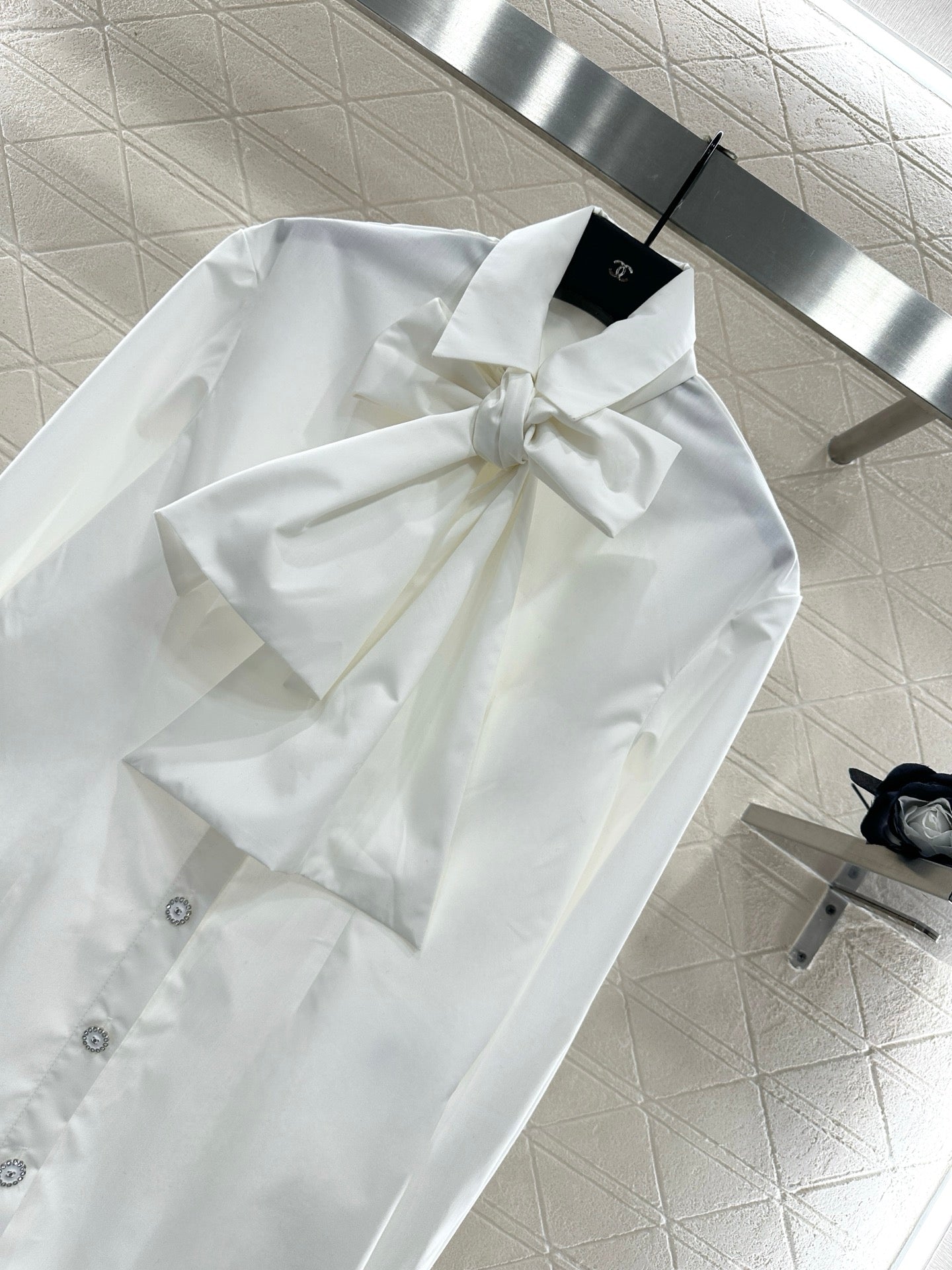 25fw Bow length shirt