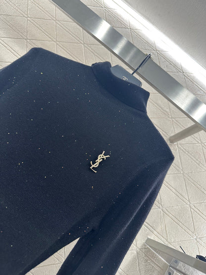 25fw High neck brooch base shirt