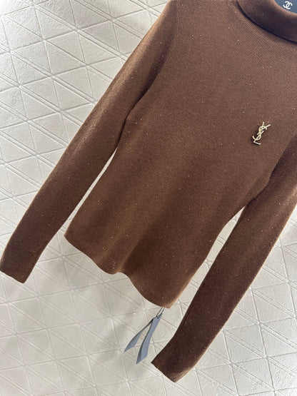 25fw High neck brooch base shirt