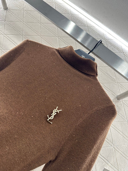 25fw High neck brooch base shirt