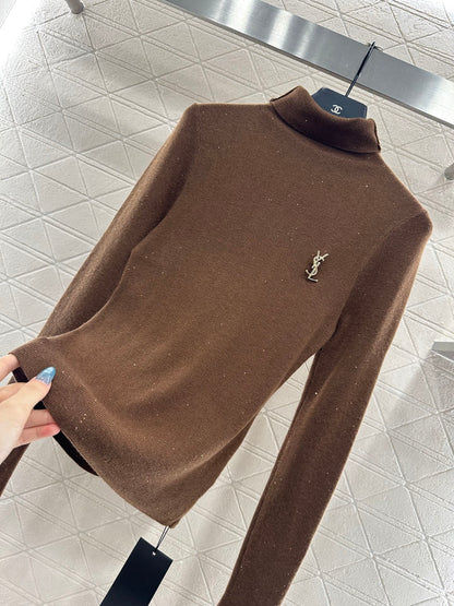 25fw High neck brooch base shirt