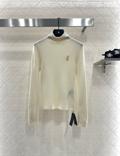 25fw High neck brooch base shirt