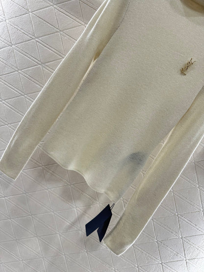 25fw High neck brooch base shirt