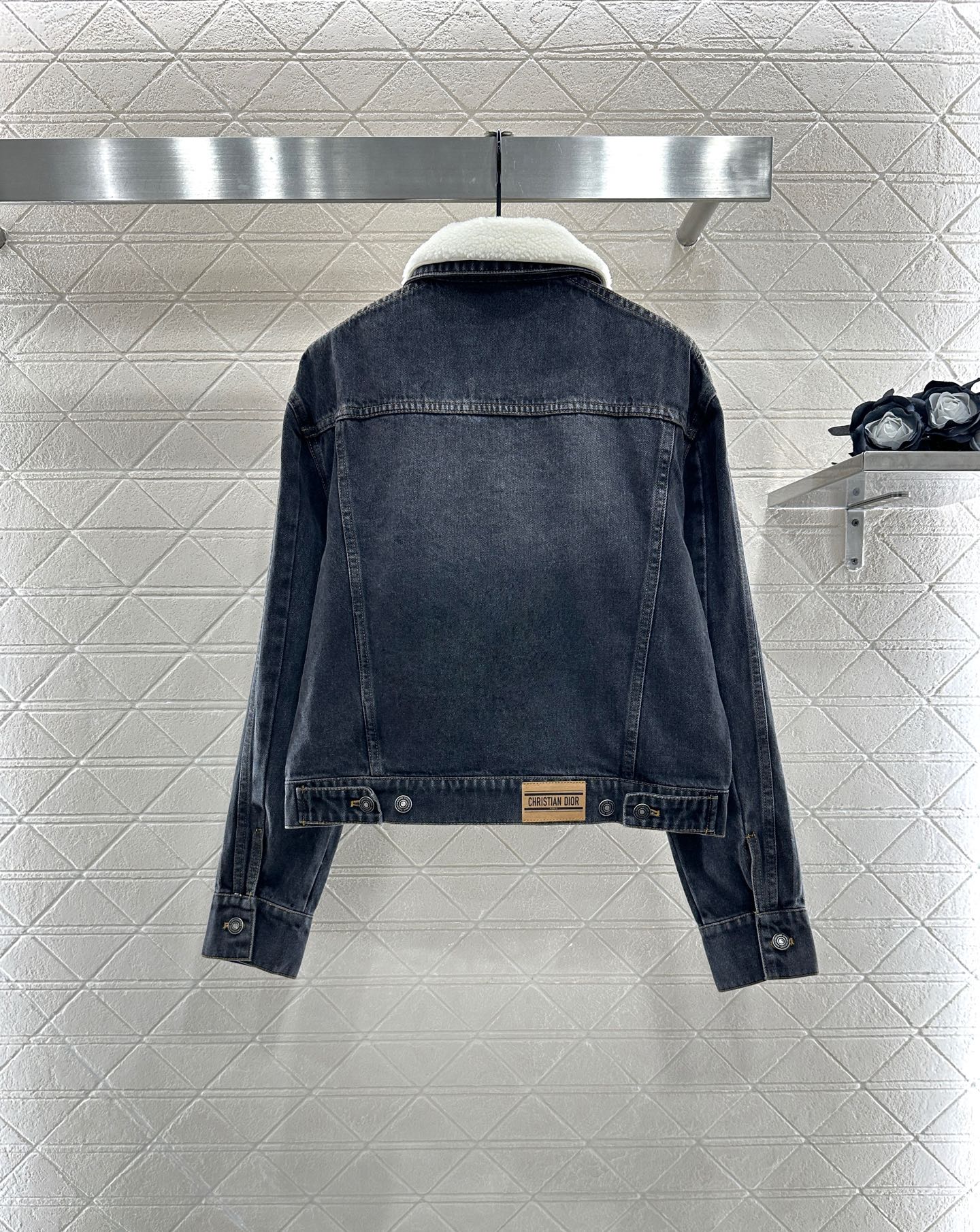 25fw Plush collar denim jacket