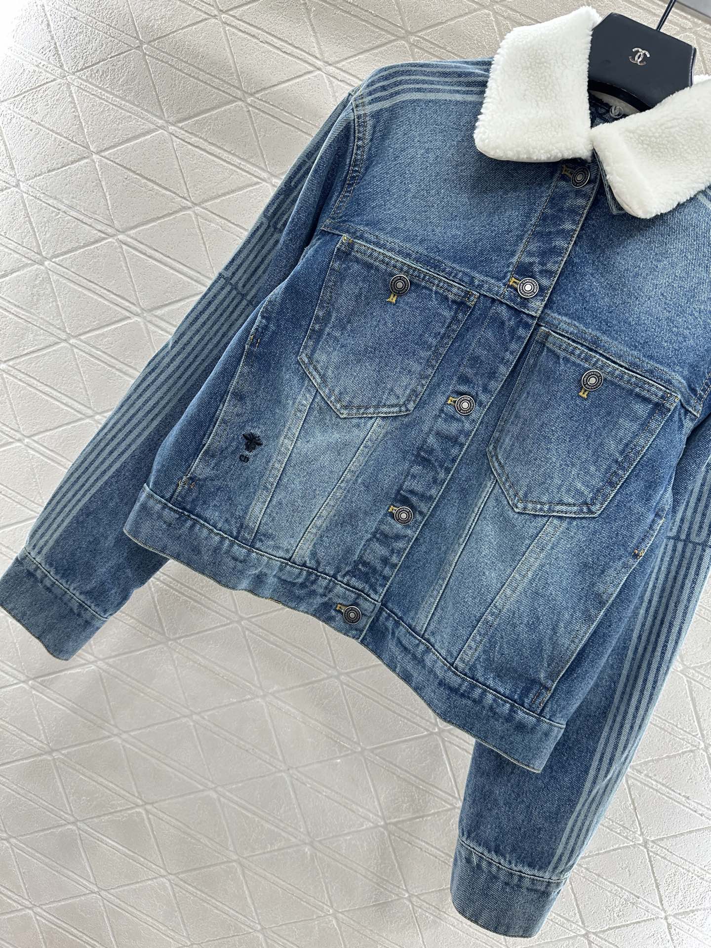 25fw Plush collar denim jacket