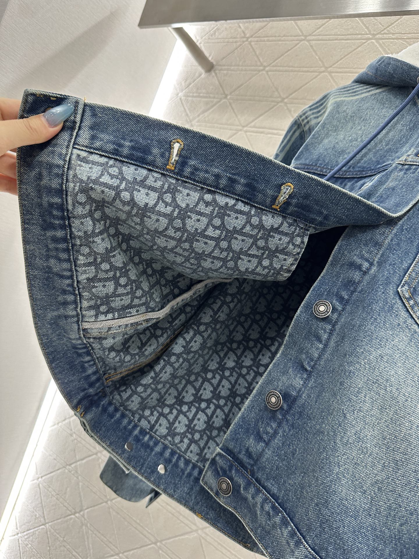 25fw Plush collar denim jacket