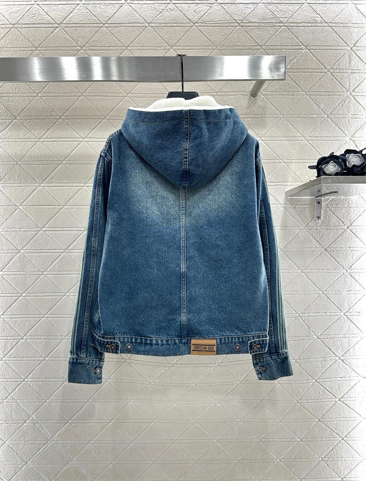 25fw Hooded plush denim jacket