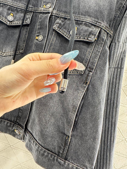 25fw Hooded plush denim jacket