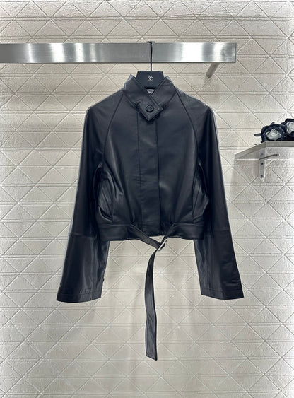 25fw Buckled lambskin jacket