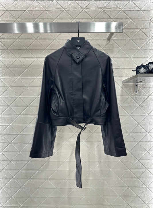 25fw Buckled lambskin jacket