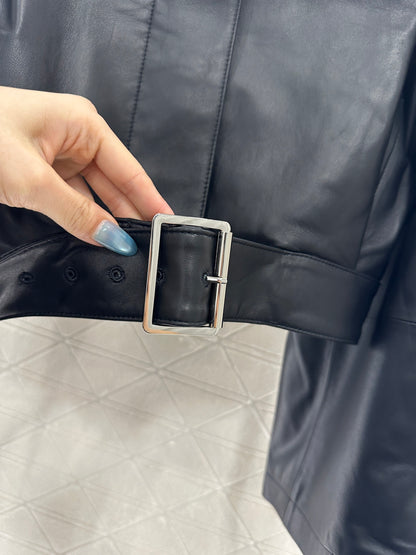 25fw Buckled lambskin jacket