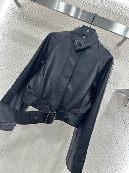 25fw Buckled lambskin jacket