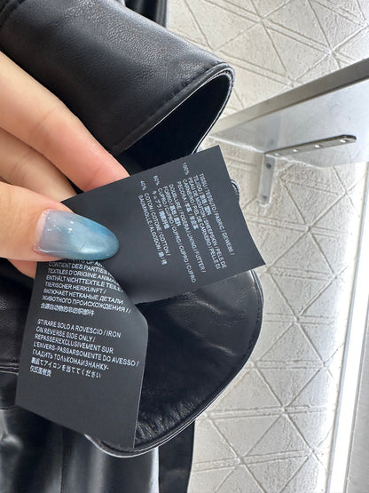 25fw Buckled lambskin jacket