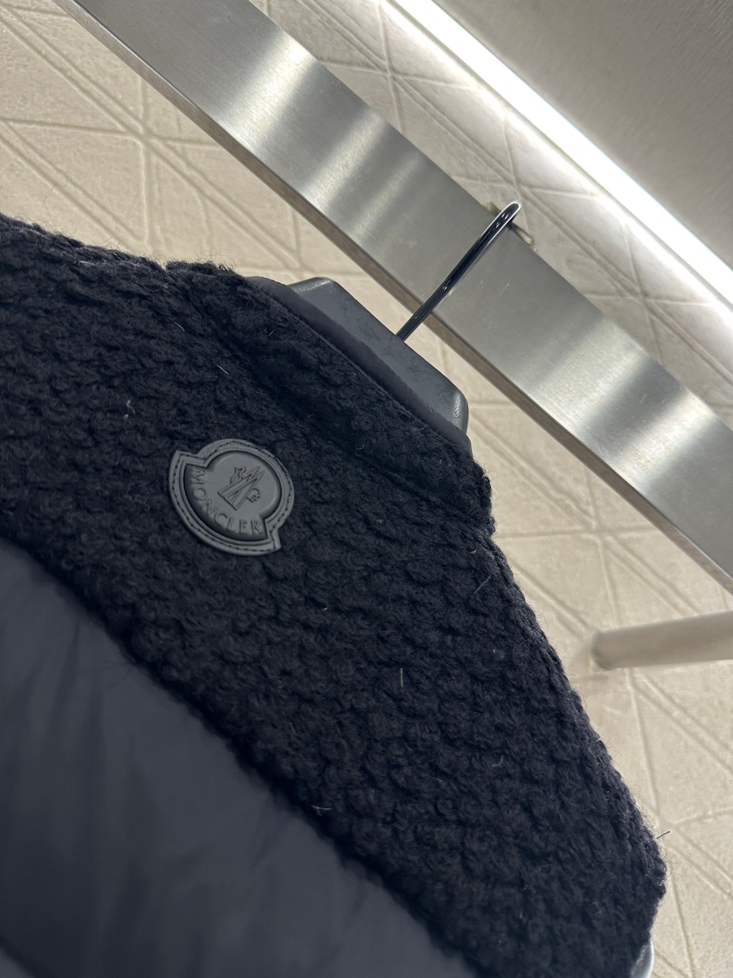 25fw Woolen patchwork zipper down vest