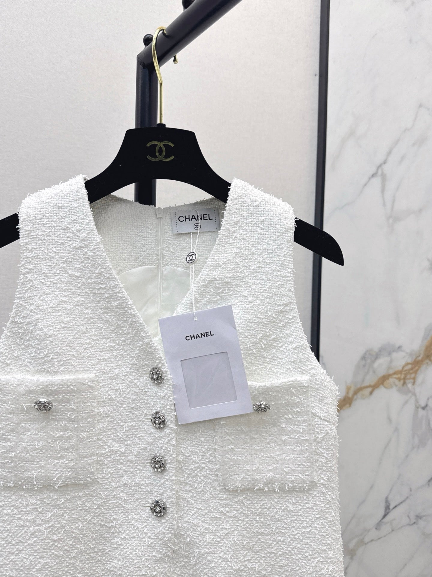 25fw Knitted woolen floral sleeveless dress