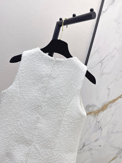 25fw Knitted woolen floral sleeveless dress