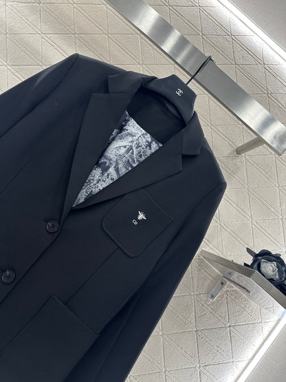 25fw Embroidered pocket suit jacket